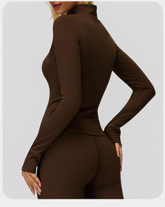 Veste de sport zippée personnalisée pour femme, nouvelle collection, idéale pour le yoga, l'automne et l'hiver, coupe ajustée, taille cintrée, pour la course et le fitness - Product Image 4