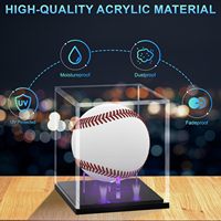 Étui en acrylique transparent pour ballon de baseball, personnalisé en usine, avec protection UV et éclairage LED, pour les passionnés et les collectionneurs de baseball