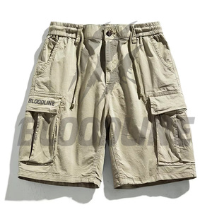 Pantalones Cortos Cargo Grises para Hombre, Marca Bloodline, Cintura Elástica con Cordón, Bolsillos, Estilo Casual, Tela Oxford Transpirable - Product Image 5