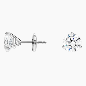 Boucles d'oreilles en diamant rond brillant, cultivé en laboratoire, couleur D, certifié IGI, style classique, or blanc pour femme - Product Image 5