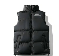 Veste matelassée sans manches pour homme, vêtement d'extérieur d'hiver personnalisé avec poches zippées, vente en gros