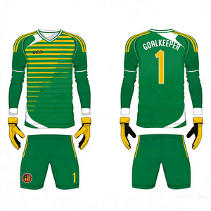 Ensemble de maillots de football pour hommes à manches longues sublimés avec design personnalisé, numéro et nom du joueur, 100% polyester respirant et à séchage rapide - Product Image 4