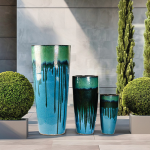 Yixing Zisha กระถางดินเผาสีม่วงเซรามิกทรงสูงเครื่องปั้นดินเผาหยาบเหยือกพืชอวบน้ำสไตล์หน้าผาเครื่องประดับสวนลดราคา - Product Image 1