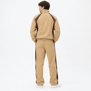 Chaqueta y Pantalones Deportivos Retro Unisex con Ribete Reflectante, Chaqueta Técnica y Pantalones con Logotipo Bordado Personalizado, Cortavientos Informal con Paneles en Contraste - Product Image 3