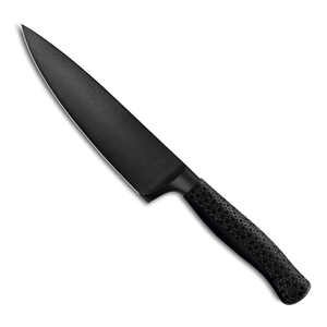 Couteaux de chef professionnels noirs en acier inoxydable, lames affûtées, manche texturé noir pour trancher la viande et les légumes - Product Image 3