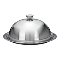 Support à gâteau en acier inoxydable avec finition argentée, couvercle en forme de dôme, accessoires de décoration pour fêtes de Noël à prix avantageux