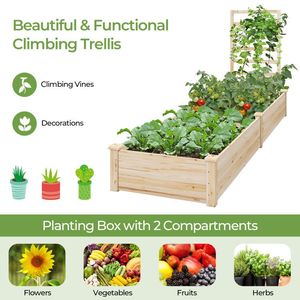 Jardinera Elevada con Elegante Caja de Plantación y Enrejado Funcional para Cercas y Puertas - Product Image 2