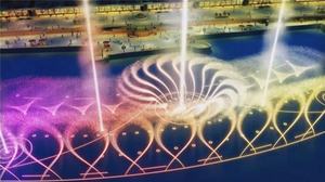 Fontaine musicale dansante avec lumières LED, design moderne, construction en acier inoxydable pour la décoration de jardins et de parcs extérieurs - Product Image 2