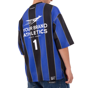 Maillot de football personnalisable haut de gamme, style streetwear oversize, col en V, en maille, pour le sport, vente en gros, unisexe, respirant, haute performance - Product Image 2