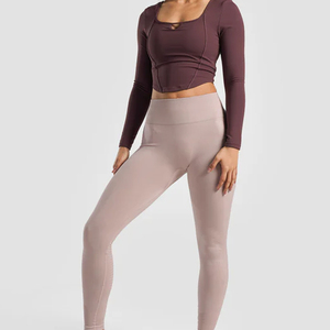 Vêtements de sport de bonne qualité, sur mesure, différentes tailles, leggings pour femmes, fabrication OEM, haute qualité, leggings pour femmes 100% coton - Product Image 2