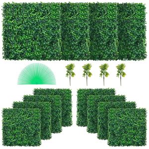 12 Pezzi Pannelli di Bosso Artificiale 20x20 Pollici, Schermo Privacy 4 cm, Pannelli Muro Siepe a U, Divisori per Ambienti Artificiali - Product Image 1