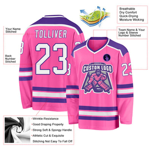 Maillot de hockey sublimé de qualité supérieure avec logo et numéros de joueur personnalisés aux couleurs de l'équipe - Product Image 2