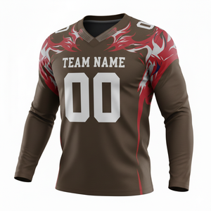 Conjunto de Uniforme de Fútbol Americano Personalizado de Manga Larga con Logotipo Frontal, 100% Poliéster, Antibacteriano y de Secado Rápido - Product Image 2