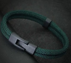 <b>Men</b>’s Double Layer Rope Bracelet, Adjustable Cord Bracelet, Minimalist Stackable Wristband, Casual Everyday Jewelry - Product Image 1