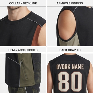 Ensemble d'échauffement de basketball personnalisé pour hommes, respirant et à séchage rapide, comprenant un haut sans manches en molleton bouclette épais et un short d'entraînement, tenue d'équipe B2B OEM - Product Image 4