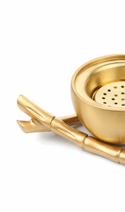 Quemador de incienso de lujo dorado estilo bambú, Mabkhara, quemador de incienso Oud, soporte para incienso árabe, decoración para el hogar de estilo medioriental - Product Image 5