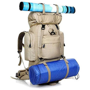 Outdoor Hiking <b>Backpack</b> 80L Waterproof Canvas Unisex Adult Travel Bag Beige Large Capacity <b>Trekking</b> Rucksack - Product Image 4