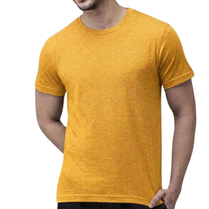 New <b>Design</b> Men Polyester/Cotton Anti-Wrinkle Knitted Short Sleeve T-Shirt Custom Front Print Solid High Quality Eco-Friendly - Product Image 3