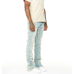 Pantalon de jogging unisexe personnalisé en velours côtelé empilé et vieilli, respirant, noir, décontracté, non tissé, 100 % coton, écologique - Product Image 4