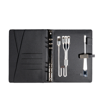 Carnet OEM CARDSILK avec batterie externe, couverture rigide en cuir PU, coffret cadeau, agenda multifonctionnel pour bureau d'entreprise, logo personnalisé