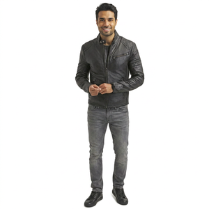 Stylish Genuine Leather Varsity <b>Jacket</b> Removable <b>Slim</b> <b>Fit</b> Design Breathable Comfortable Wear Multiple Colors Available for Men - Product Image 4