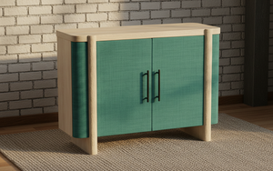 Aparador Moderno de 2 Puertas de Roble Macizo para Sala de Estar - Almacenamiento Resistente al Agua con Diseño Minimalista - Product Image 4