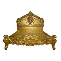 Ensembles de lit en bois Rococo Ensemble de meubles de chambre à coucher dorés antiques sculptés par un fabricant de meubles en bois à Jepara Java en Indonésie
