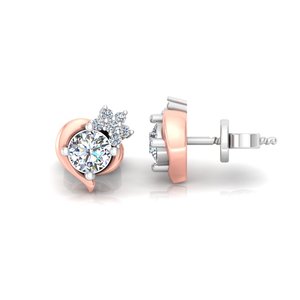 Classic <b>Tops</b> Round Cut Lab Grown Diamond 10k,14K,18k Solid Gold <b>Earring</b> <b>Tops</b> for Gift Party & Anniversary Everyday Wear - Product Image 6