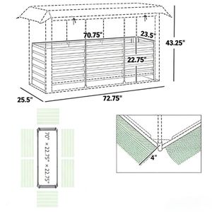 Bac de jardin surélevé et jardinière verte avec filet pour plantations extérieures - Product Image 6