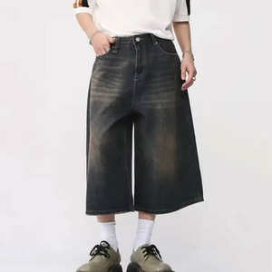 Men's Vintage Embroidered Distress Ripped Denim Short <b>Pants</b> Casual Outdoor Fashion Summer Wear - Product Image 4