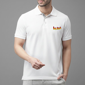 เสื้อยืดผู้ชาย OEM/ODM ผ้าฝ้าย 100% ปักโลโก้ตามสั่ง ระบายอากาศได้ดี คุณภาพสูง สีตามสั่ง แขนสั้น ผ้าถักติดกระดุม - Product Image 1