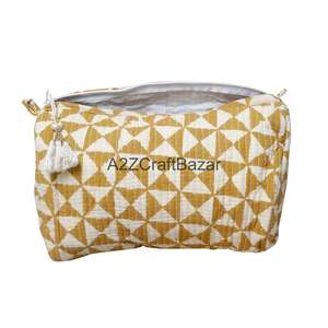 Ensemble de trousses de voyage en coton durable à motif pompon avec fermeture éclair - Organisateur de maquillage écologique réutilisable léger de petite taille - Product Image 6