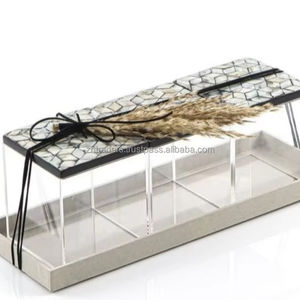 Opal Heritage Acrylic Decorative <b>Gift</b> <b>Box</b> with Artisan Mother of Pearl Inlay Wooden Cover for Eid <b>Hampers</b> Festive Presentation - Product Image 1