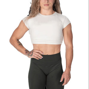 Camiseta Deportiva Corta para Mujer, Ajustada, Lisa, Ecológica, Ligera, 190 g/m², para Gimnasio, OEM - Product Image 5