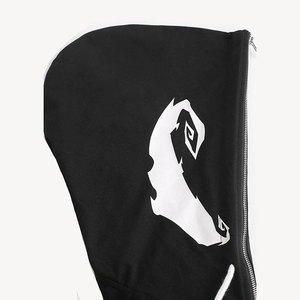 Sweat-shirt à capuche intégral Spider-Man noir unisexe surdimensionné respirant en polaire écologique avec strass personnalisés - Product Image 4