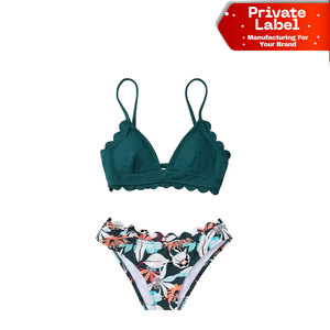 Prix d'usine Ensemble de bikini push-up pour femme à armatures, motif personnalisé, rembourré et sexy, prêt à expédier - Product Image 1