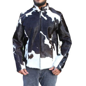 Veste en cuir de vachette véritable de qualité supérieure pour homme, manteau classique en cuir de vachette, veste d'hiver en cuir véritable à imprimé animal pour homme - Product Image 1