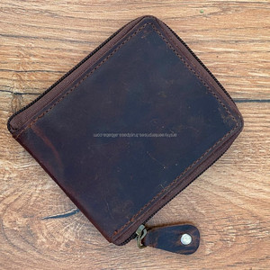 OEM ODM Portefeuille de luxe fait à la main 100% en cuir de vachette véritable pour les affaires, porte-cartes de crédit et d'identité minimaliste pour femmes - Product Image 6