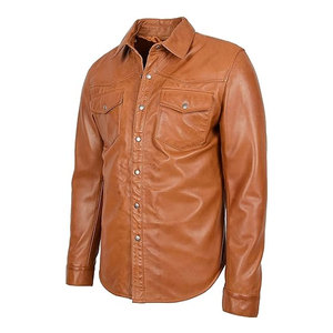 Chemises en cuir pour hommes de qualité supérieure, best-seller, couleur unie, confortables et respirantes, en vente en ligne - Product Image 3