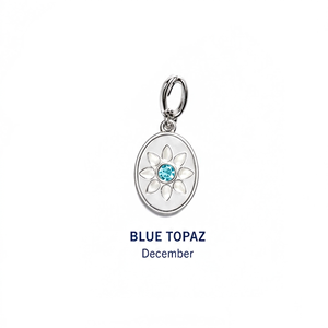 Colgante de Plata Bañada en Oro con Piedra de Nacimiento de Rubí de Julio, Diseño Floral Ovalado con Centro de Cristal de Pétalos Blancos, Joyería DIY al por Mayor OEM Personalizada - Product Image 6