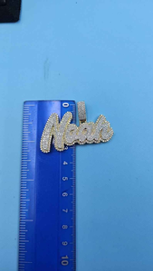 Moissanite <b>Custom</b> <b>Name</b> Pendant Iced Out Hip Hop Diamond Look Luxury Personalized Statement <b>Necklace</b> Jewelry Gift - Product Image 5