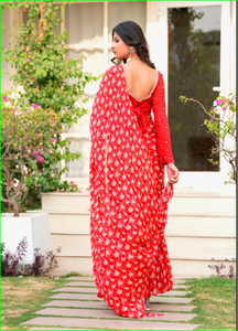Kajraa Bling Ruffle Pre Draped <b>Saree</b> Beautiful Trending Traditional <b>Saree</b> Collection - Product Image 3