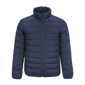 Men's High Quality Puffer <b>Jacket</b> <b>Winter</b> Formal Style Stand Patchwork Hooded Zipper Closure Windproof OEM Custom for Sleek Warmth - Product Image 1