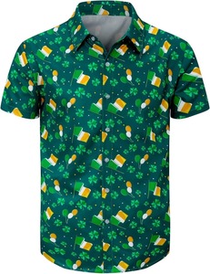 Camisa de hombre de manga corta con estampado tropical, informal, para playa, con botones, de verano, colorida, floral, para vacaciones, de algodón, camisa de verano para hombre - Product Image 4