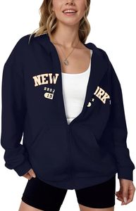 Nouvelle collection – Sweat à capuche zippé décontracté pour femme, 100 % coton, manches longues, col rond, épaules tombantes, imprimé coloré, confortable – Meilleur prix - Product Image 2