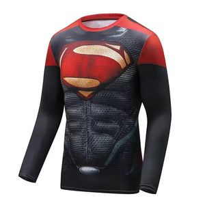 OEM <b>Heat</b>-Transfer Printed Professional Compression Rash Guard Quick Dry Karate Men Spandex/Polyester Breathable 220g Front/<b>Back</b> - Product Image 1