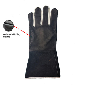 Top Quality Cow Black Leather Fireproof Cut-Resistant TIG Welding <b>Gloves</b> Heatproof Impact-Resistant Heavy Work Safety <b>Gloves</b> - Product Image 2