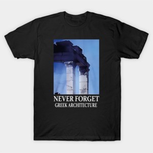Camiseta gráfica unisex Never Forget Greek Architecture, camiseta de algodón de manga corta con cuello redondo y diseño de historia antigua - Product Image 4