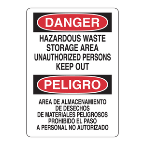 Panneau bilingue de signalisation de danger pour le stockage de déchets dangereux, pour une utilisation en intérieur et en extérieur - Product Image 3