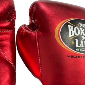 Guantes de Boxeo 'No Boxing No Life' con Cierre de Cordones, para Muay Thai y Artes Marciales, Personalizados, 100% Cuero Genuino, Profesionales y Ligeros - Product Image 3